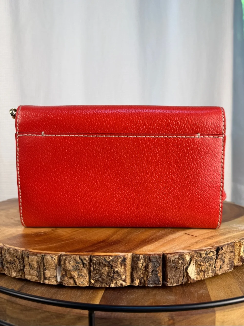 Kate Spade Red Pebbled Leather Crossbody Clutch - Like New! NWOT